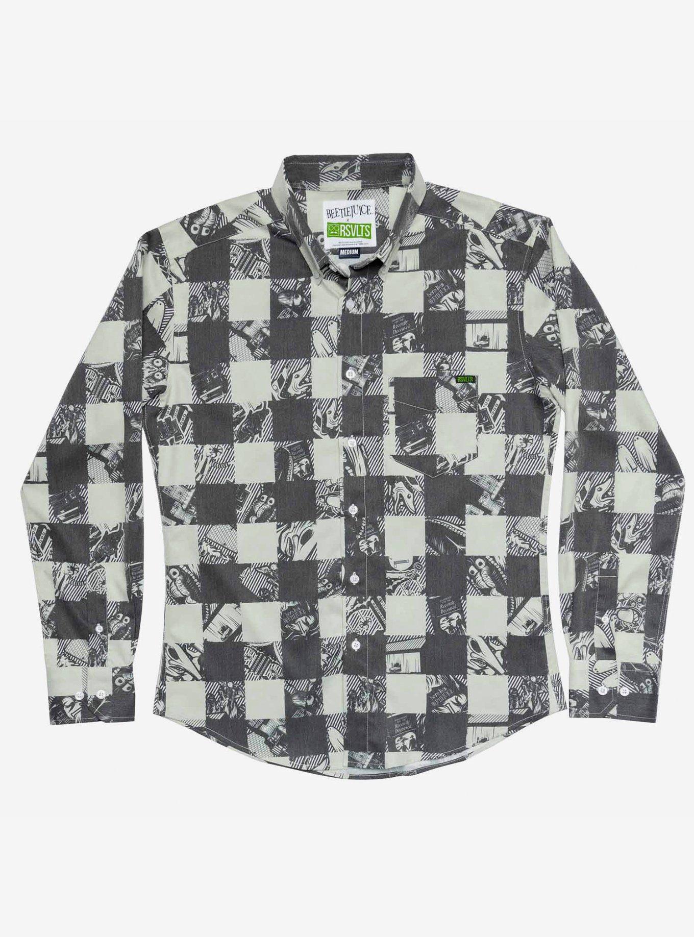 RSVLTS Beetlejuice Maitland Long Sleeve Stretch Flannel, BLACK, hi-res
