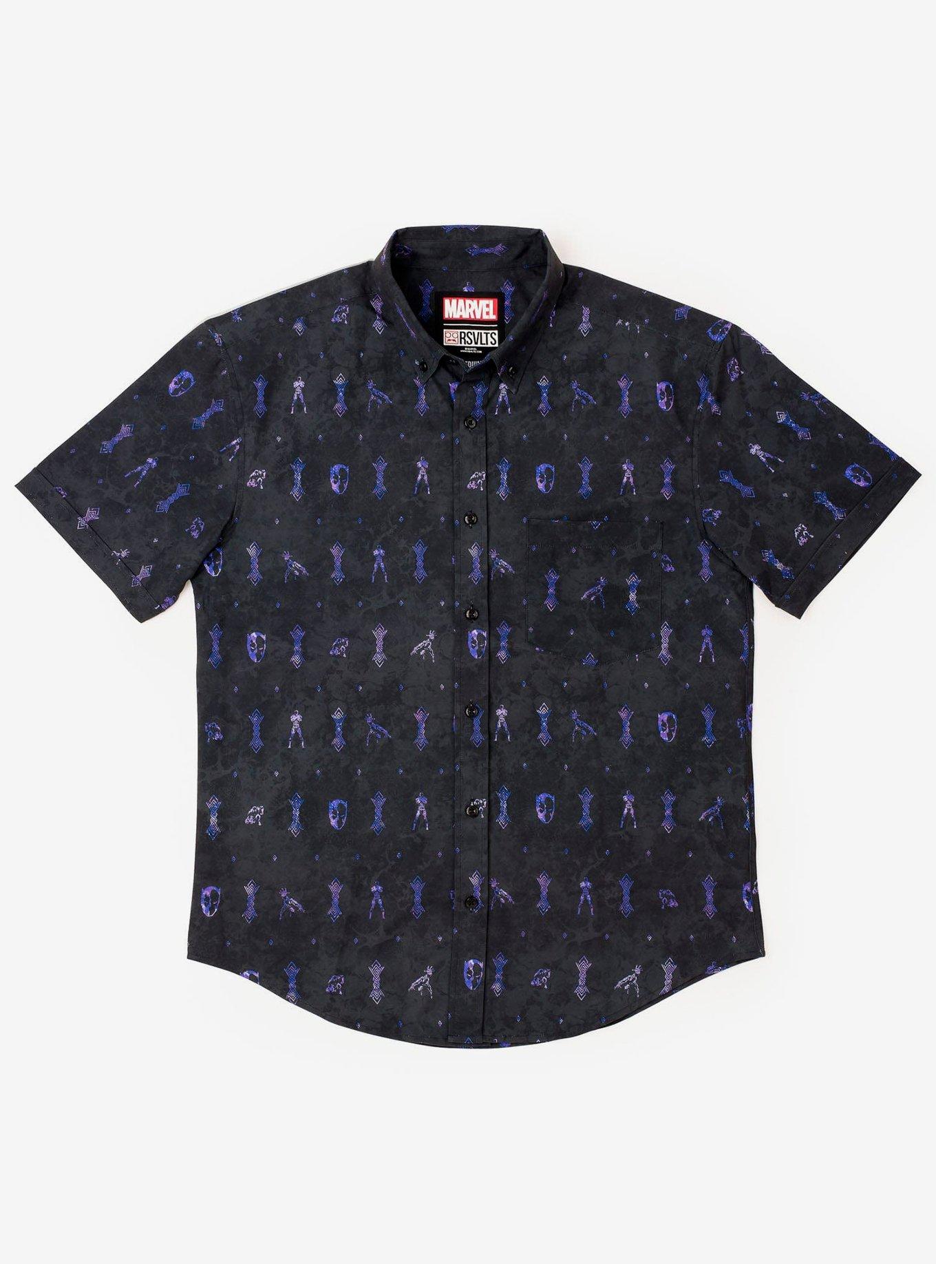 RSVLTS Marvel Black Panther Vibranium Chief KUNUFLEX Short Sleeve Shirt, BLACK, hi-res