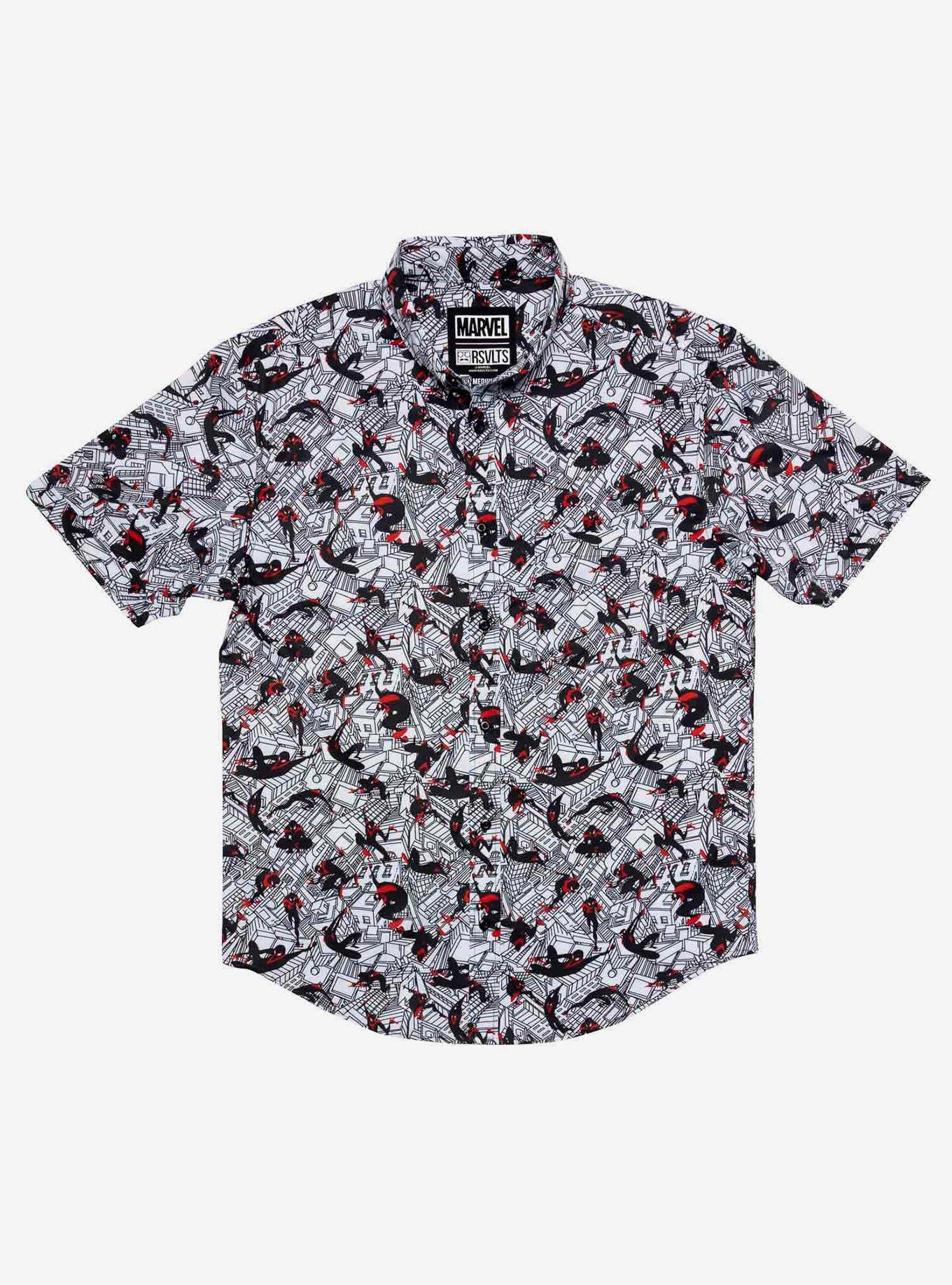 RSVLTS Marvel Spider-Man Miles Morales "City Slinger" Button-Up Shirt, BRIGHT WHITE, hi-res