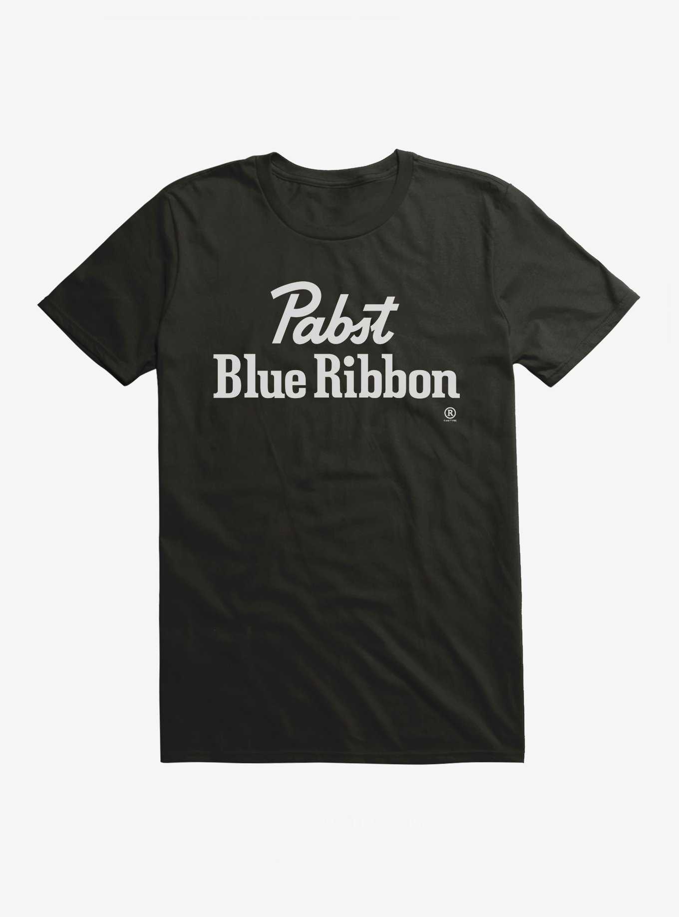 Pabst Blue Ribbon White Logo T-Shirt, , hi-res