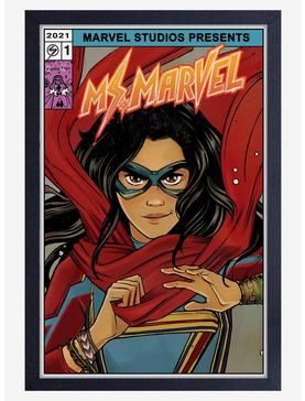 Marvel Ms. Marvel Comic Framed Wood Poster, , hi-res
