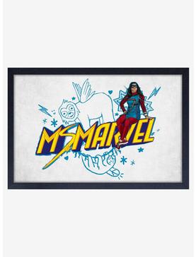Marvel Ms. Marvel Doodle Framed Wood Poster, , hi-res