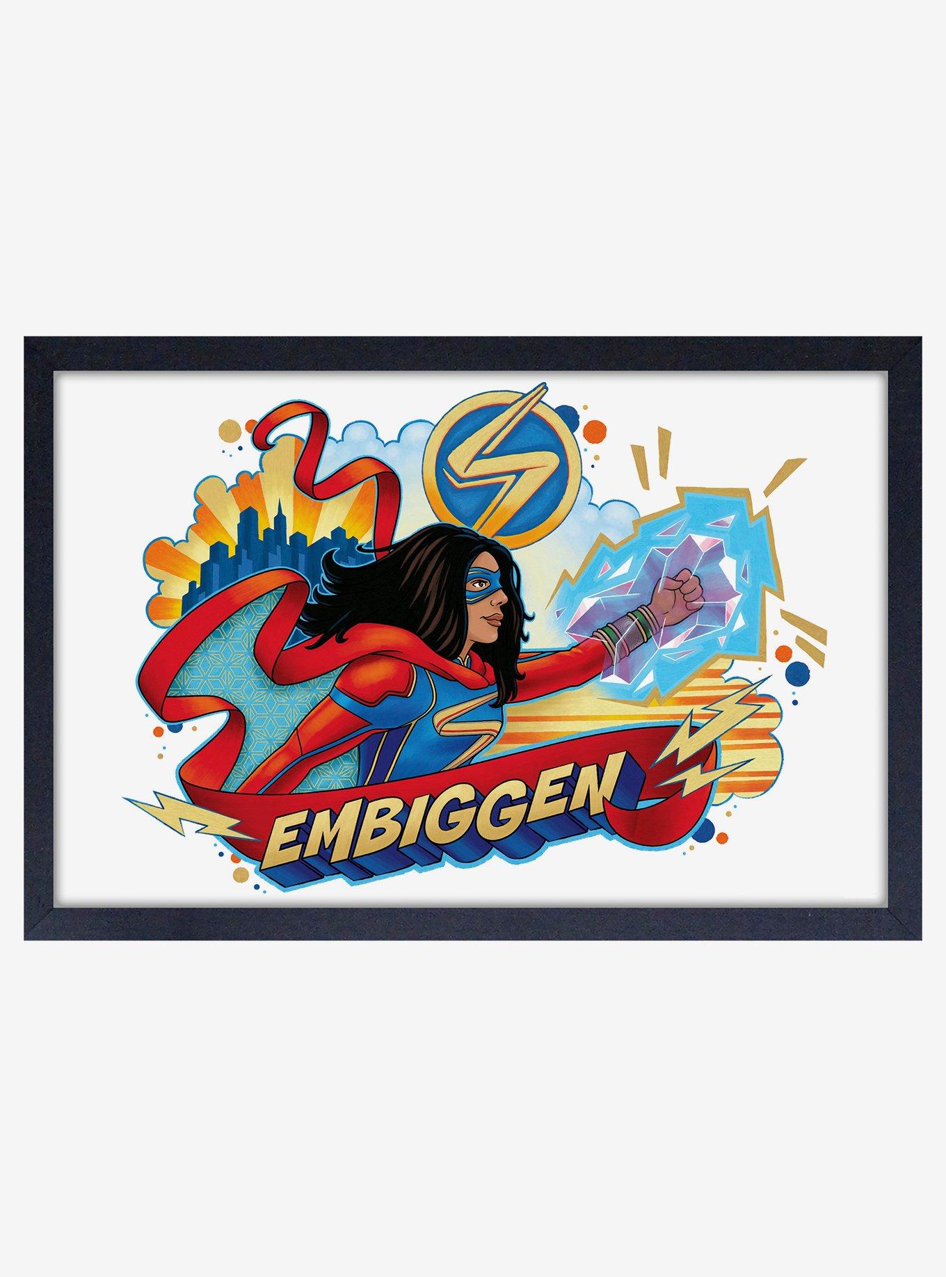 Marvel Ms. Marvel Embiggen Framed Wood Poster, , hi-res