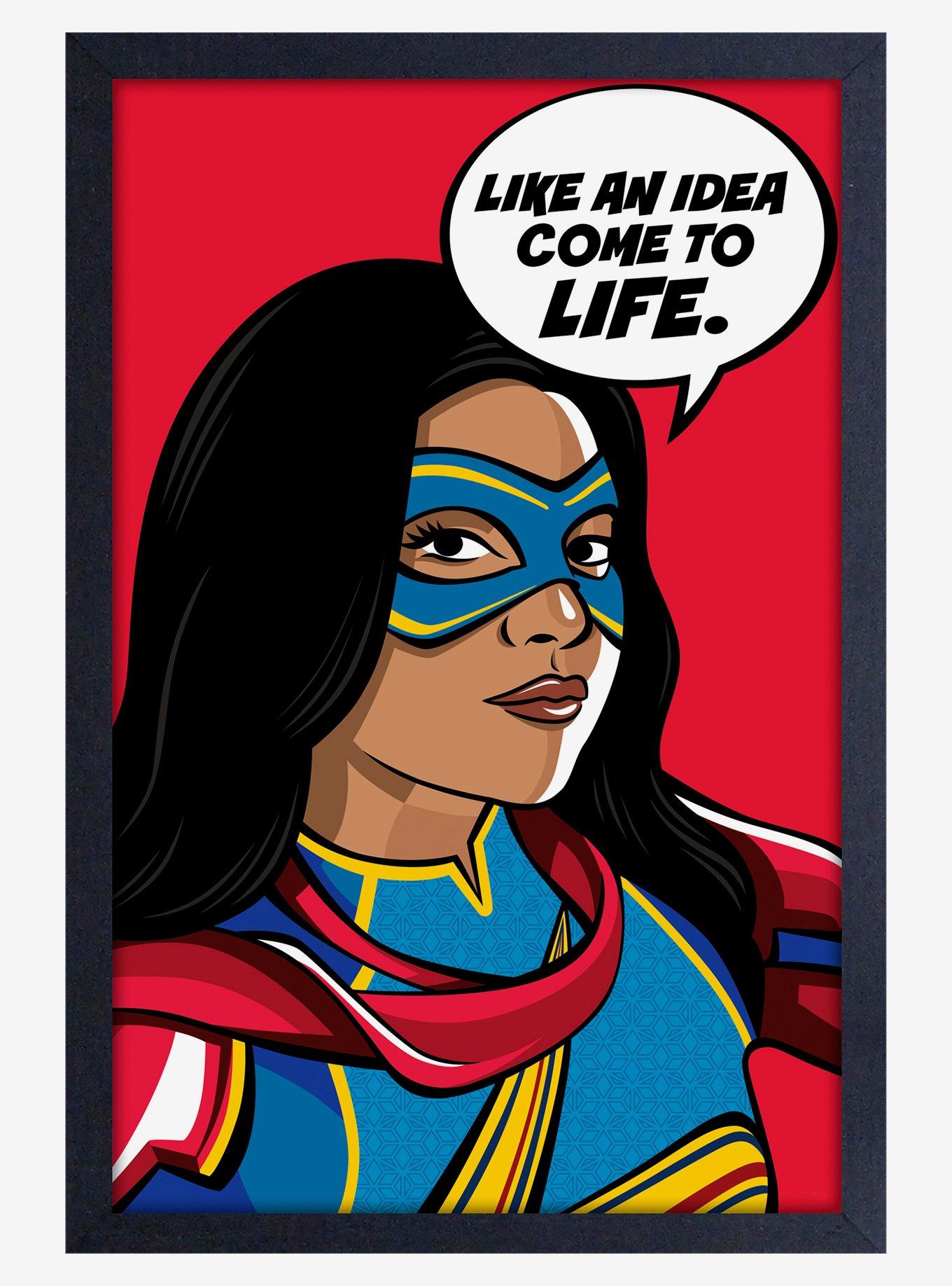 Marvel Ms. Marvel Idea Framed Wood Poster, , hi-res