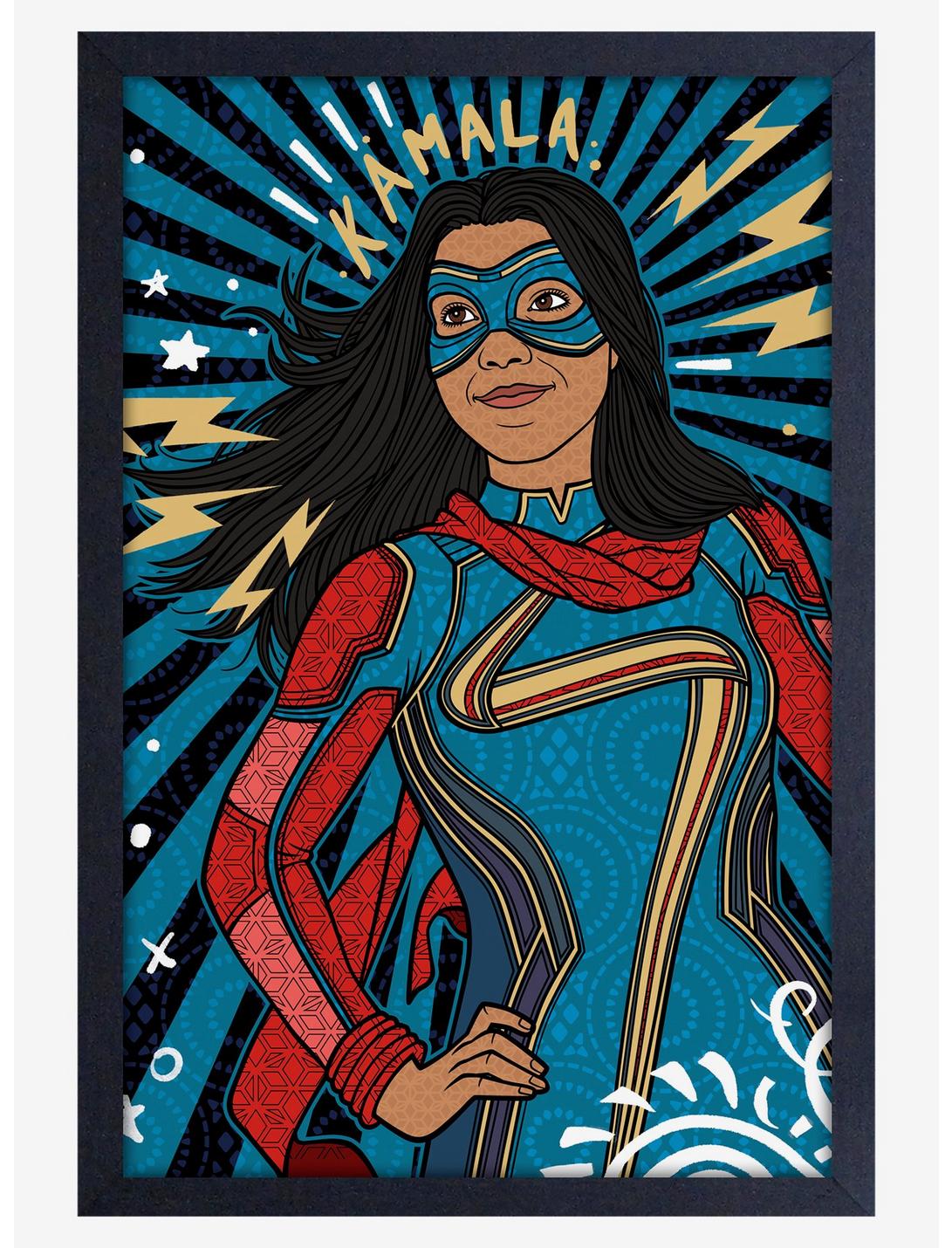 Marvel Ms. Marvel Kamala Framed Wood Poster, , hi-res