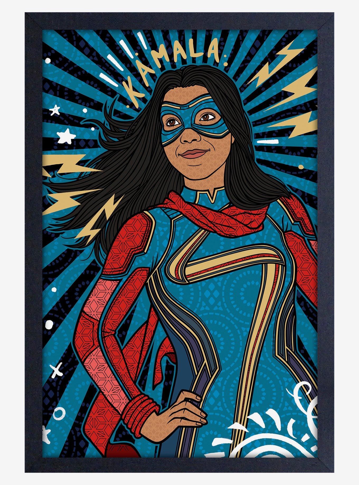 Marvel Ms. Marvel Kamala Framed Wood Poster, , hi-res