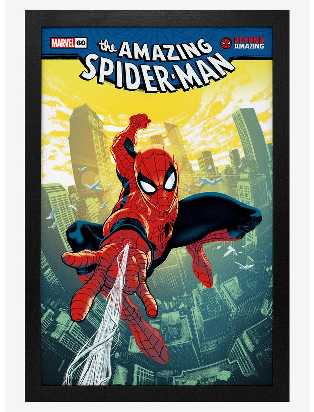 Marvel Spider-Man 60Th Ann Swinging Framed Wood Poster, , hi-res