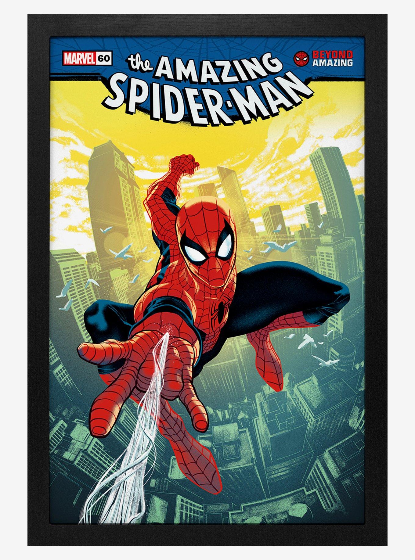 Marvel Spider-Man 60Th Ann Swinging Framed Wood Poster, , hi-res