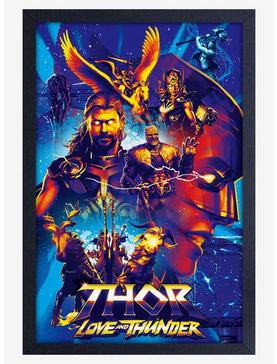 Plus Size Marvel Thor Love And Thunder Cosmic Framed Wood Poster, , hi-res