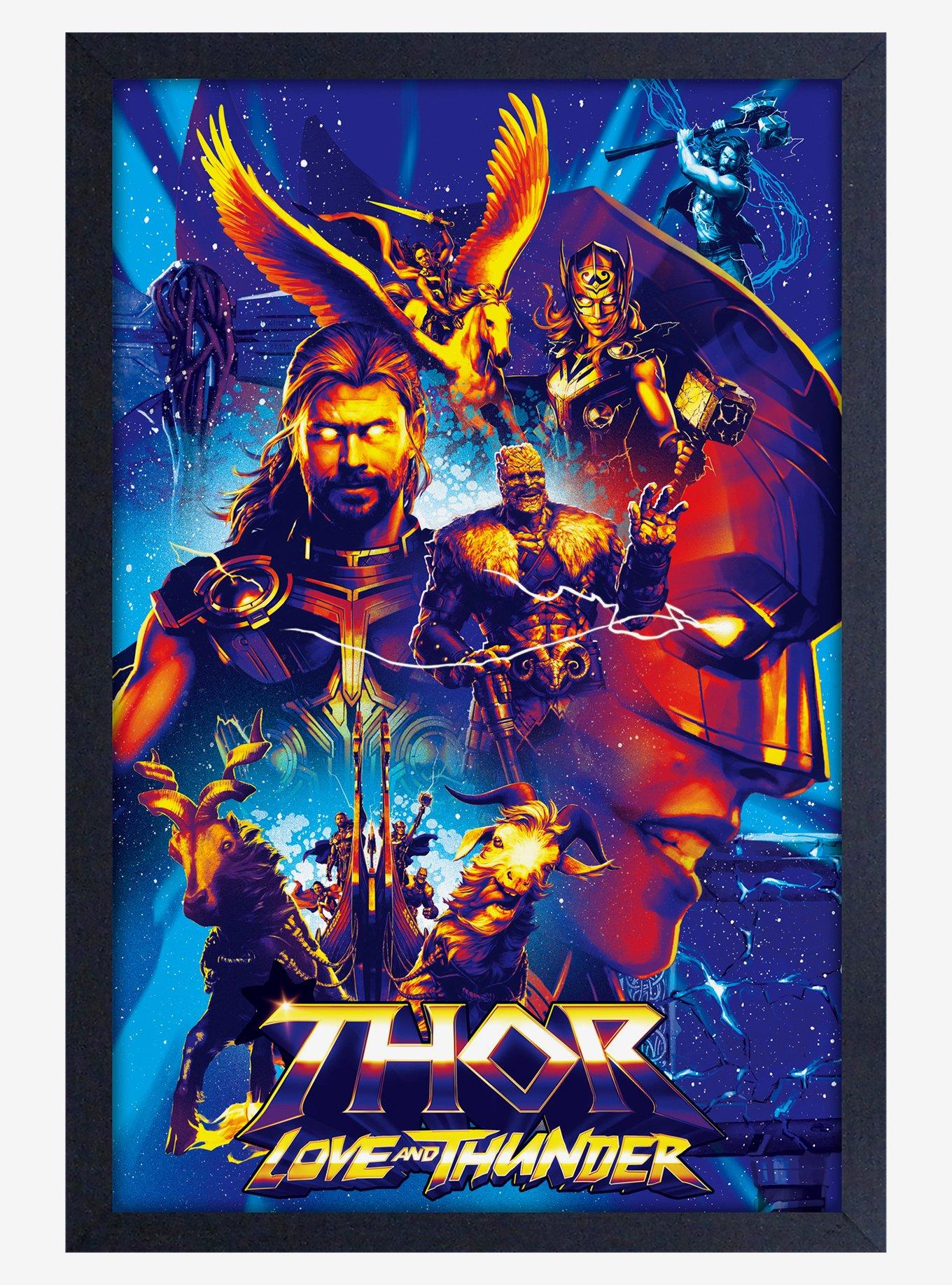 Marvel Thor Love And Thunder Cosmic Framed Wood Poster, , hi-res