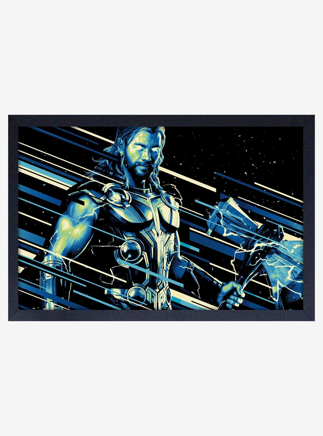 Marvel Thor Love And Thunder Cosmic Thor Framed Wood Poster, , hi-res