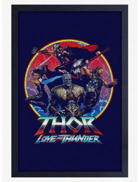 Plus Size Marvel Thor Love And Thunder Squad Framed Wood Poster, , hi-res