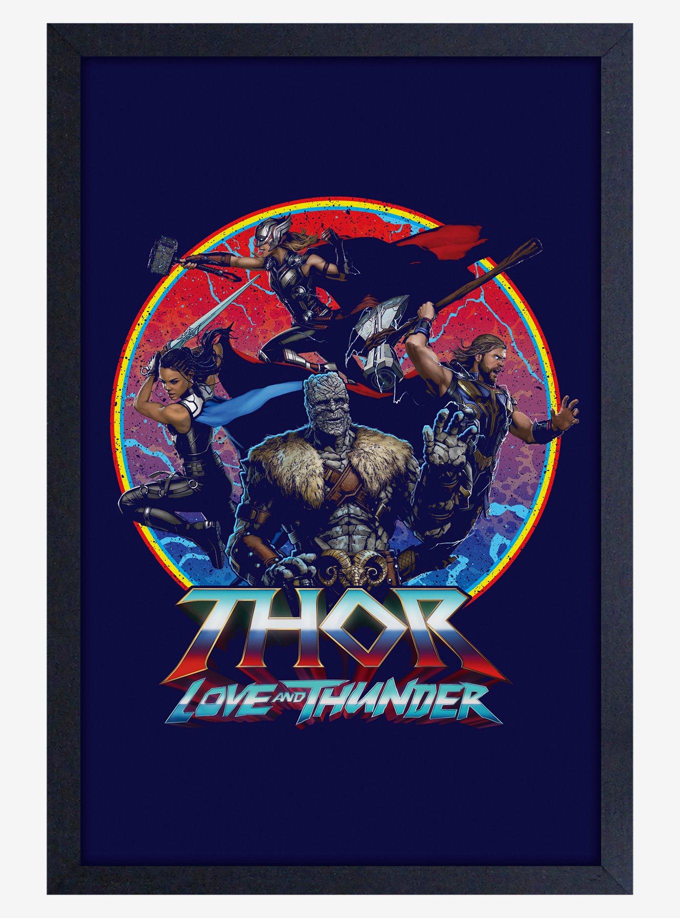 Marvel Thor Love And Thunder Squad Framed Wood Poster, , hi-res