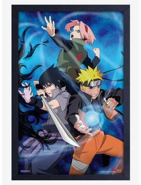 Naruto Shippuden Group Fight Pose Framed Wood Poster, , hi-res