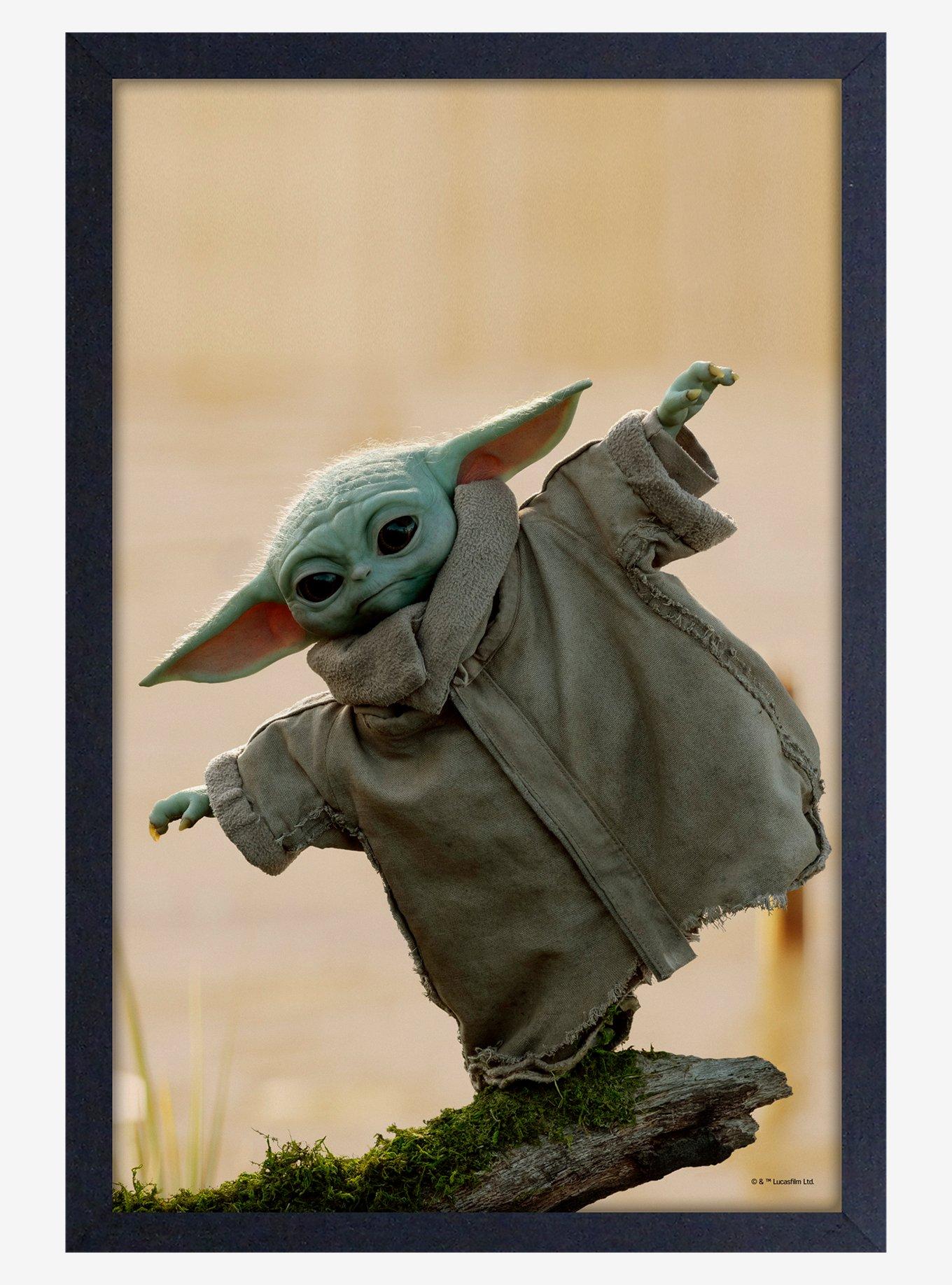 Star Wars Boba Fett Grogu Balance Framed Wood Poster, , hi-res