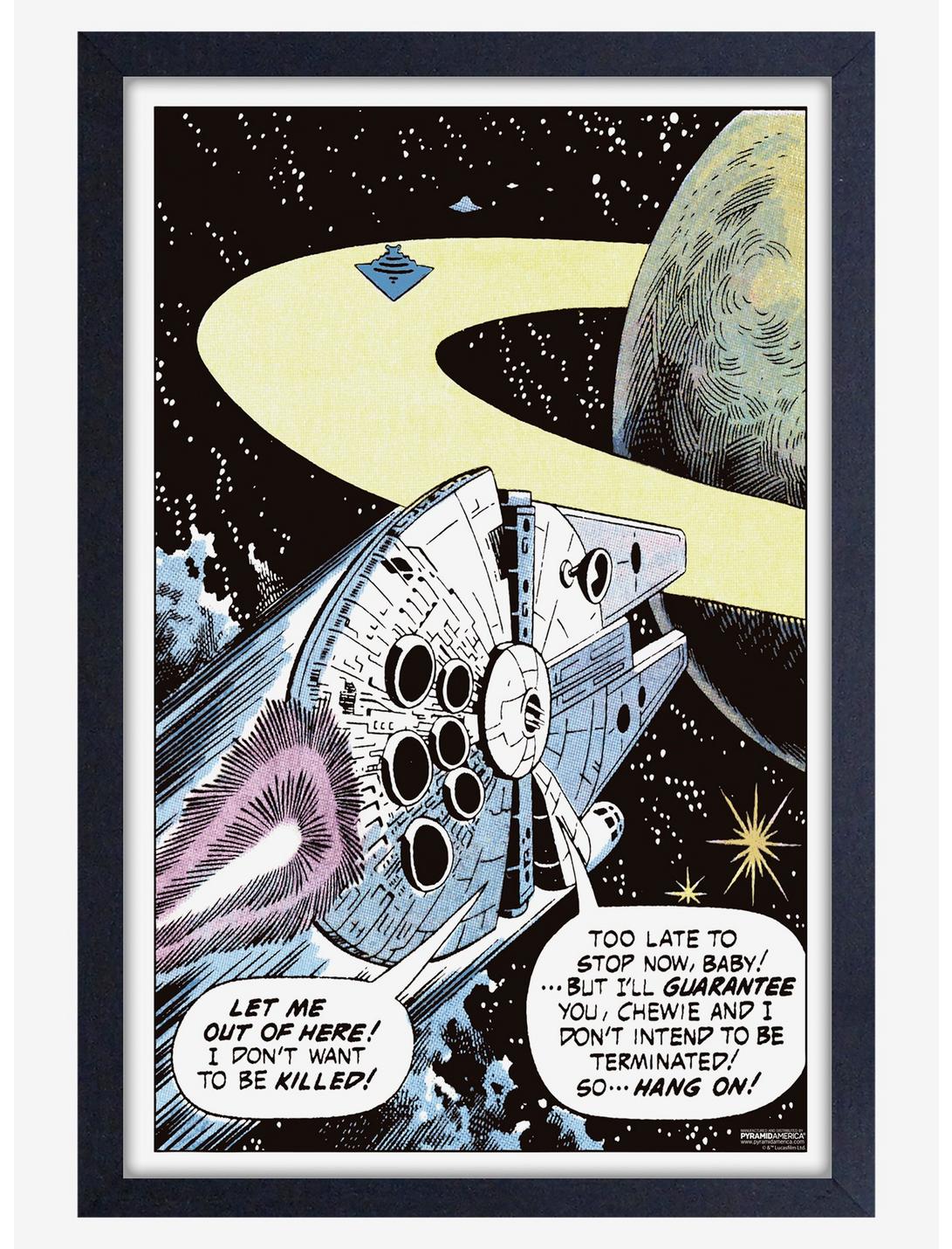 Star Wars Comic Millenium Falcon Framed Wood Poster, , hi-res