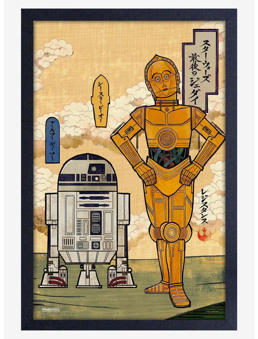 Star Wars Japanese R2 Cp3O Framed Wood Poster, , hi-res