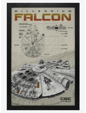 Star Wars Milennium Falcon S Framed Wood Poster, , hi-res