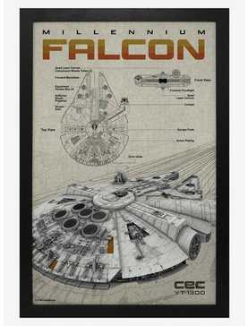Star Wars Milennium Falcon S Framed Wood Poster, , hi-res