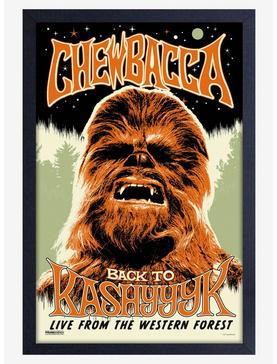 Plus Size Star Wars Rock Poster Chewbacca Framed Wood Poster, , hi-res