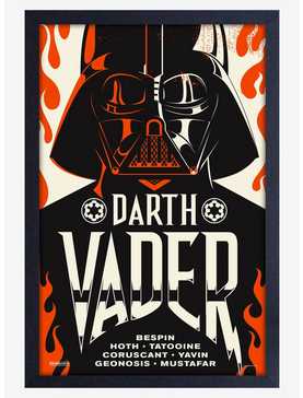 Star Wars Rock Poster Vader World Tour Framed Wood Poster, , hi-res