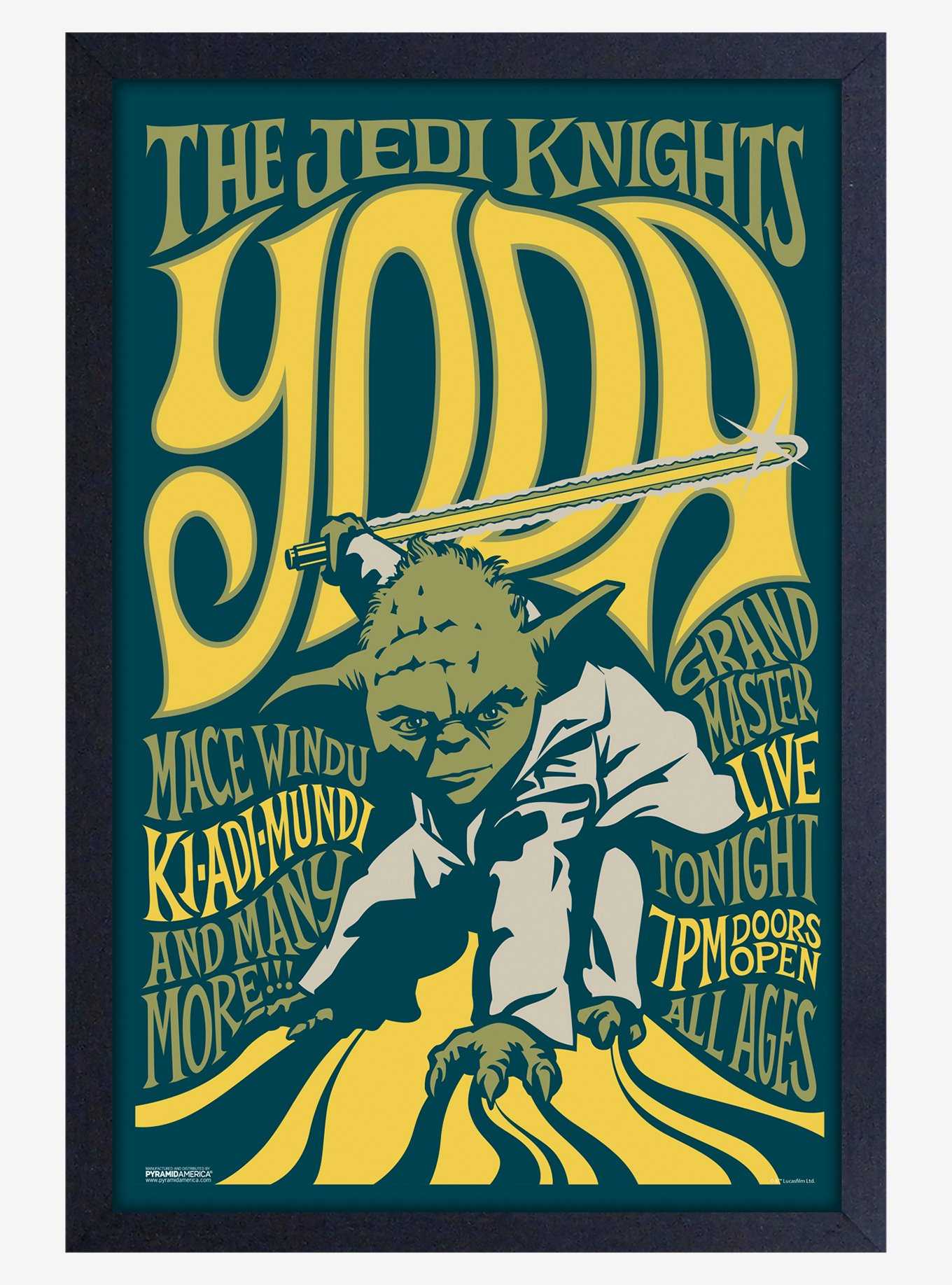 Star Wars Rock Poster Yoda Framed Wood Poster, , hi-res