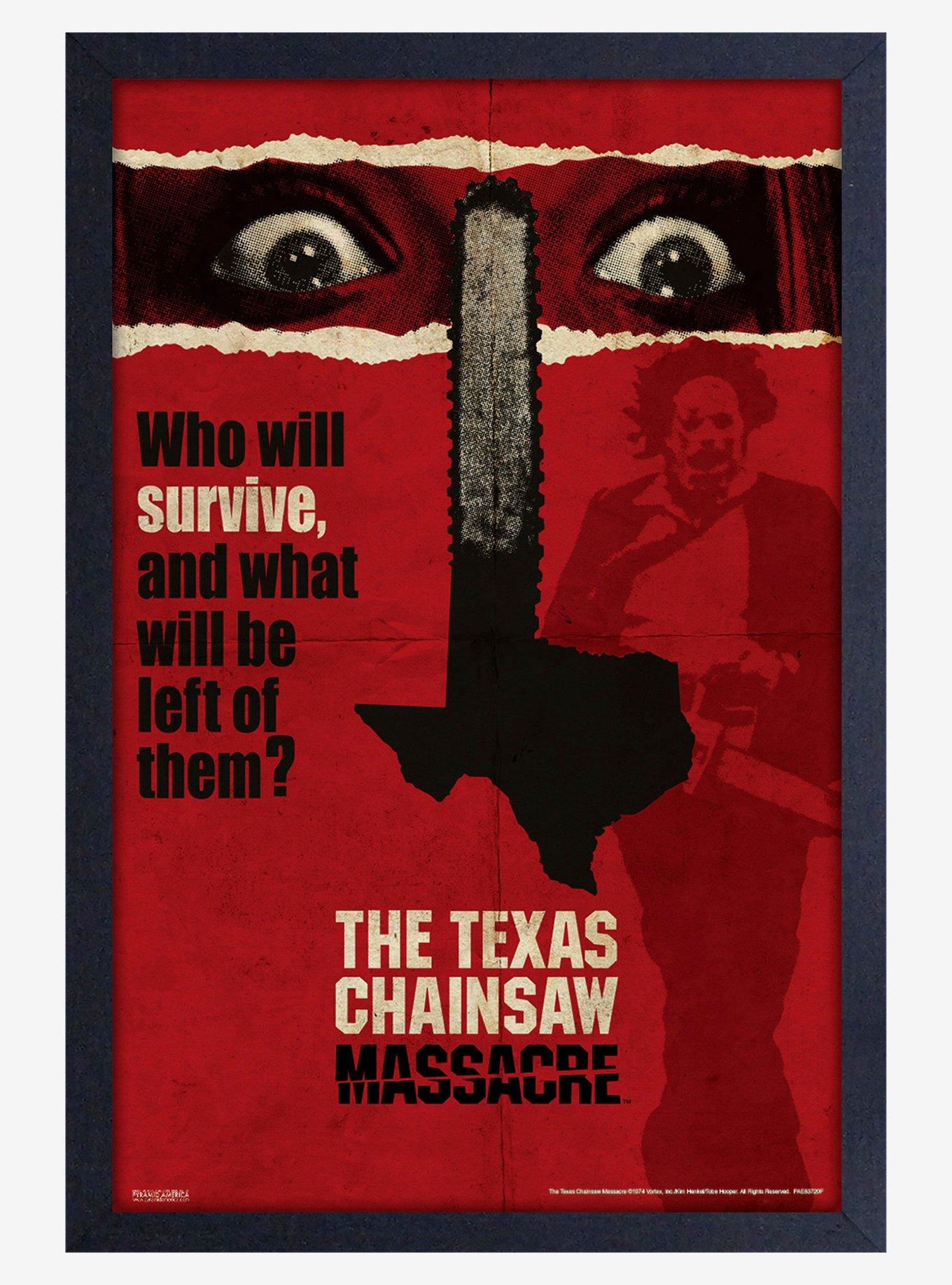 The Texas Chainsaw Massacre Newsprint Framed Wood Poster | BoxLunch
