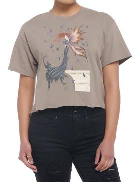 Amy Brown Fairy & Butterflies Crop Girls T-Shirt, , hi-res