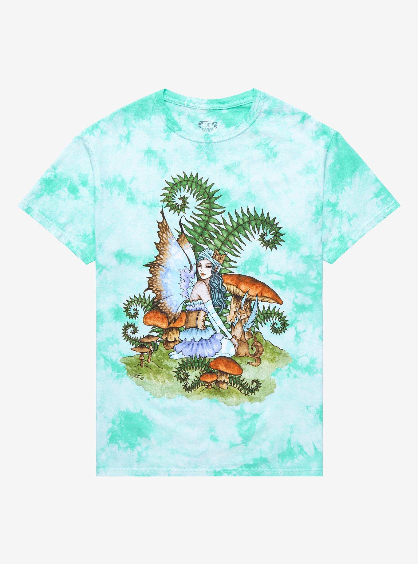 Amy Brown Mushroom Fairy Tie-Dye Boyfriend Fit Girls T-Shirt, MULTI, hi-res