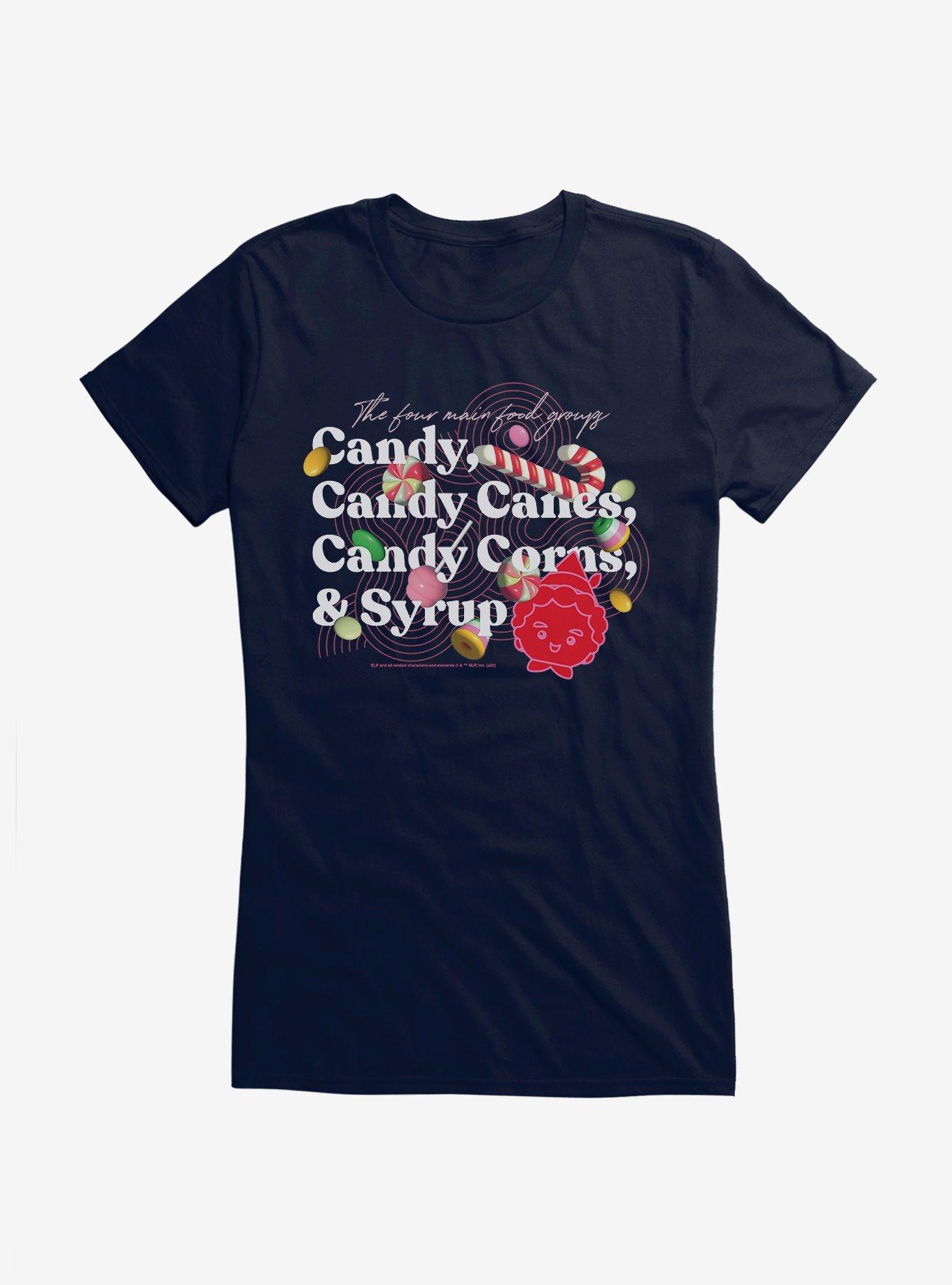 Elf Four Food Groups Girls T-Shirt, NAVY, hi-res