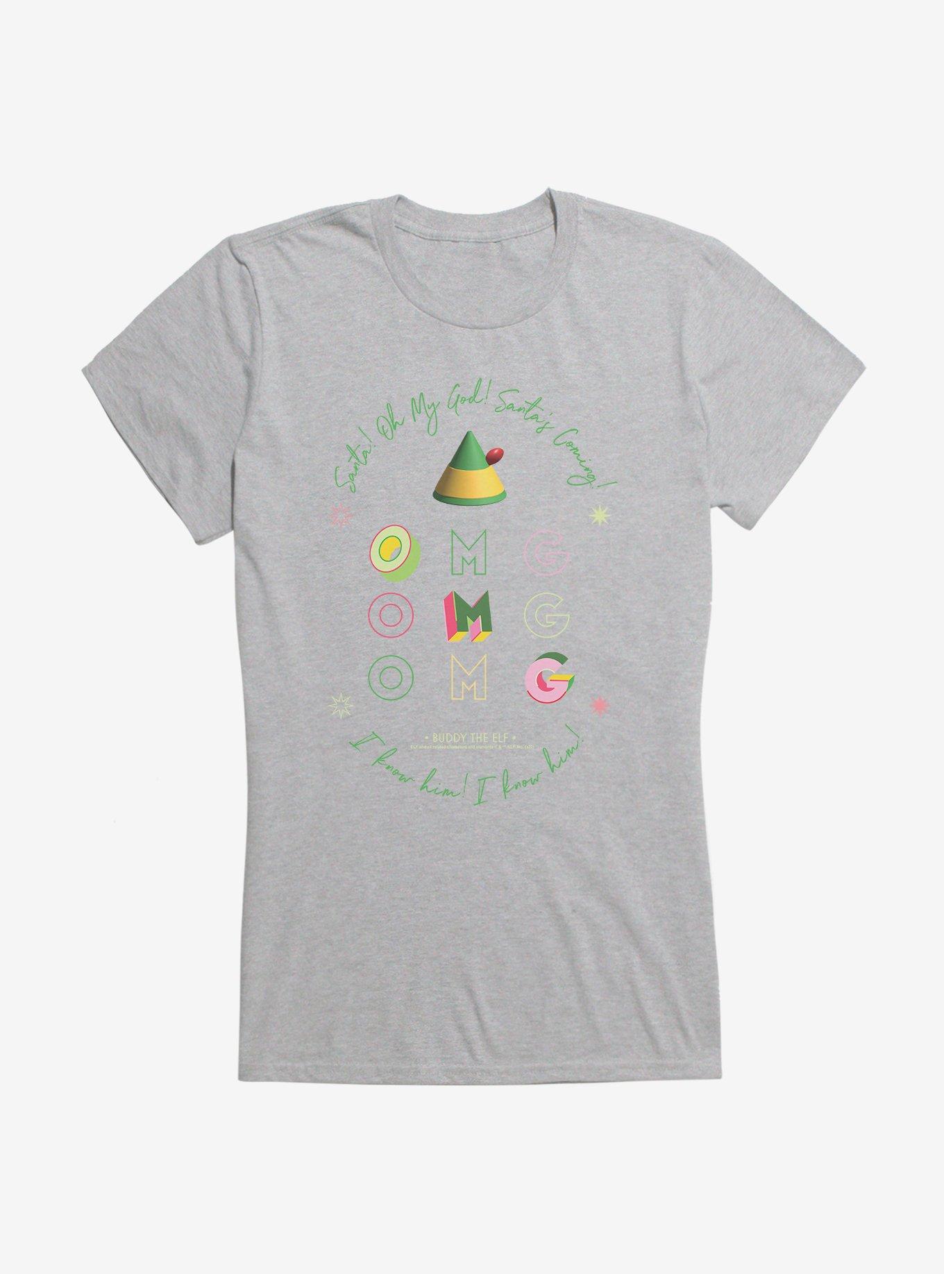 Elf OMG Santa's Coming Girls T-Shirt, HEATHER, hi-res