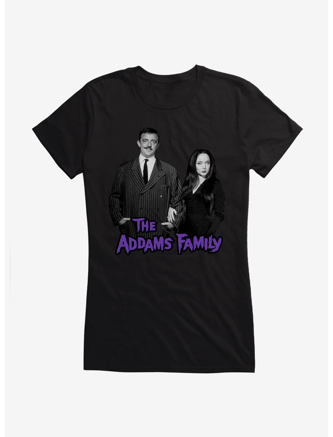 The Addams Family Gomez And Morticia Addams Girls T-Shirt, BLACK, hi-res