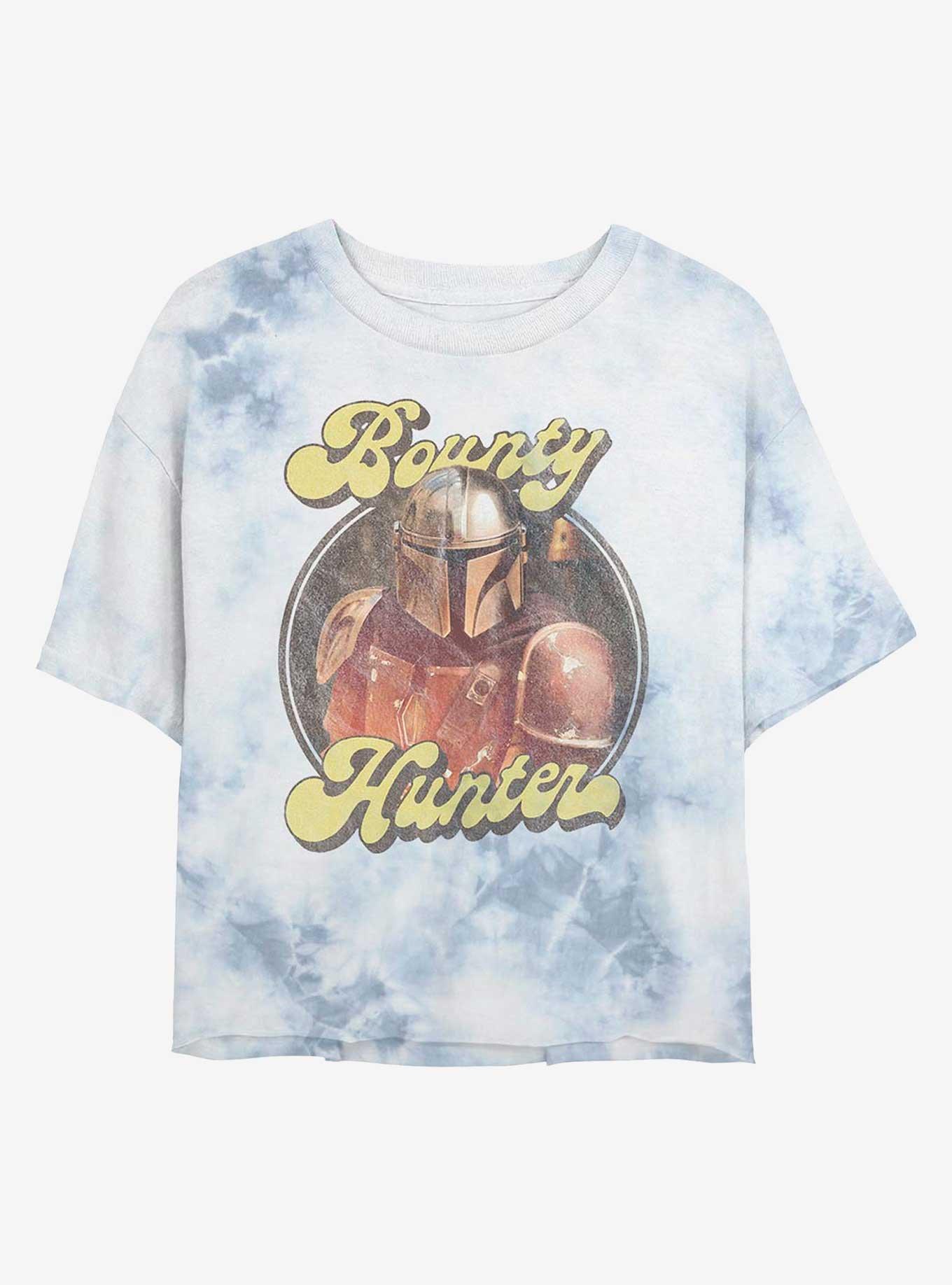 Star Wars The Mandalorian Bounty Hunter Retro Tie-Dye Womens Crop T-Shirt, , hi-res