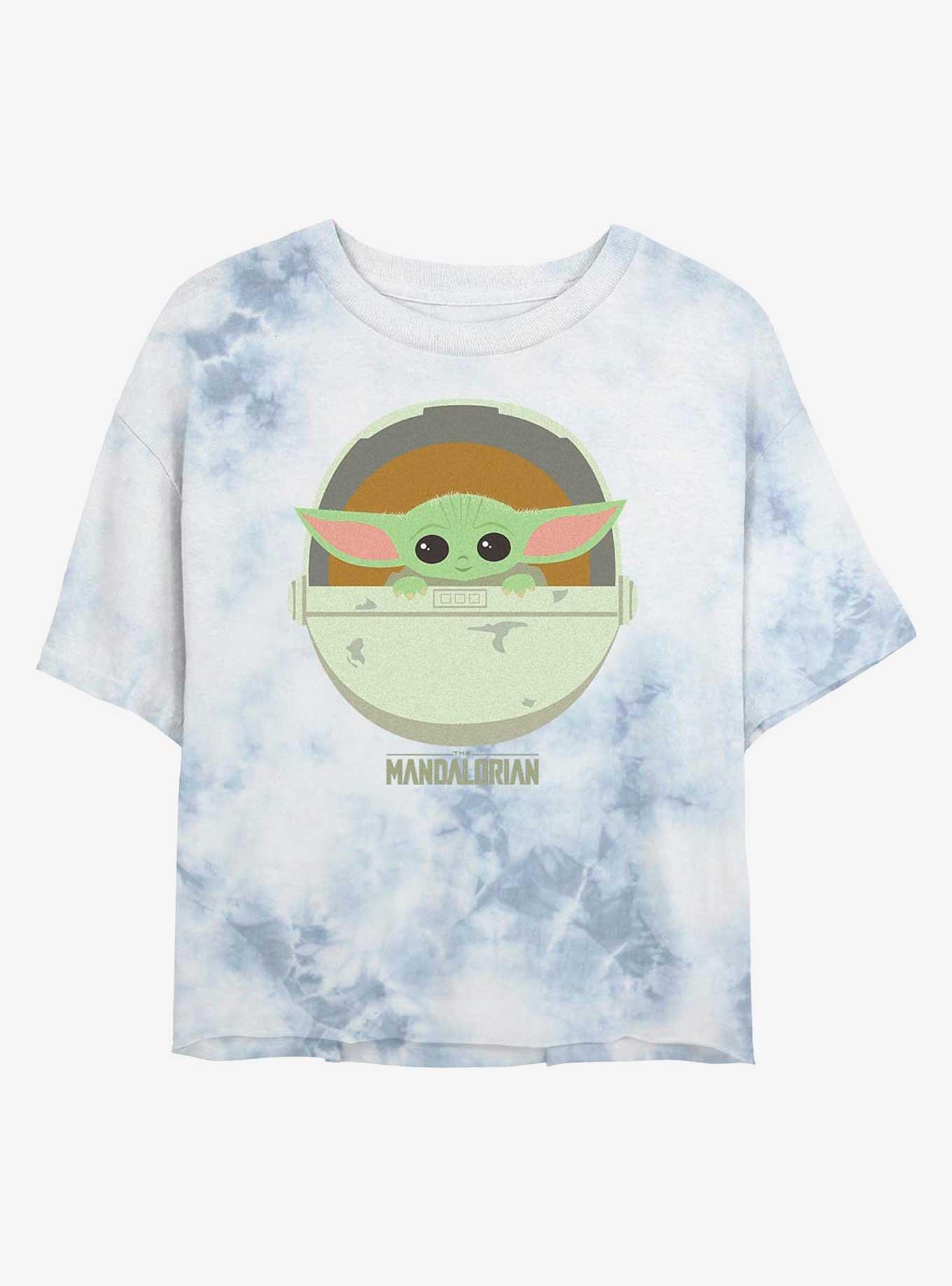 Star Wars The Mandalorian The Child In Bassinet Tie-Dye Womens Crop T-Shirt, , hi-res