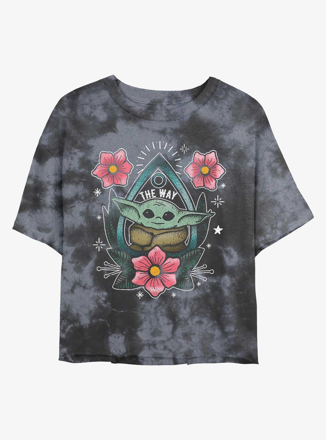 Star Wars The Mandalorian The Child Planchette Tie-Dye Womens Crop T-Shirt, , hi-res