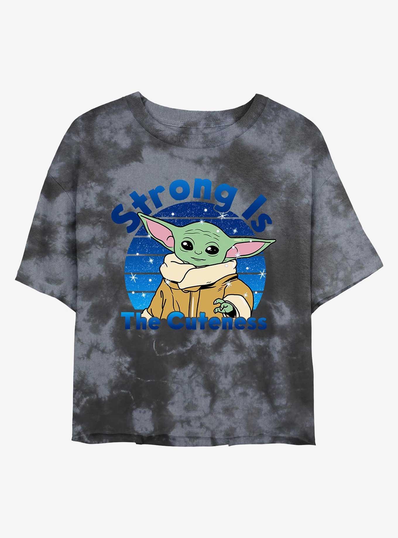 Star Wars The Mandalorian The Child Strong Is The Cuteness Tie-Dye Womens Crop T-Shirt, , hi-res