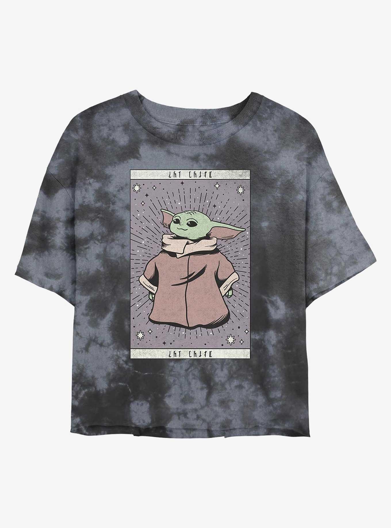Star Wars The Mandalorian The Child Tarot Tie-Dye Womens Crop T-Shirt, , hi-res