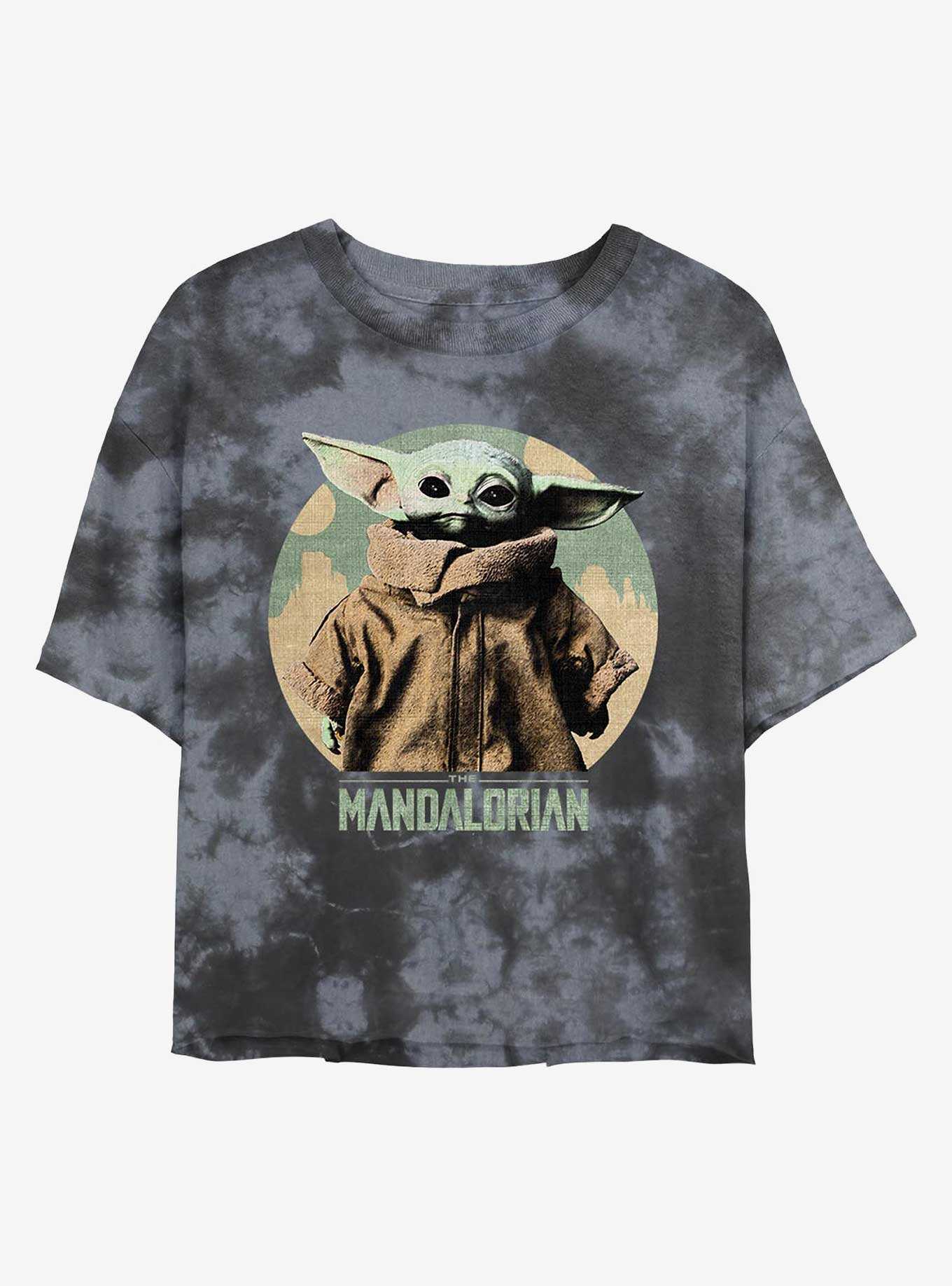 Star Wars The Mandalorian The Child Vintage Tie-Dye Womens Crop T-Shirt, , hi-res