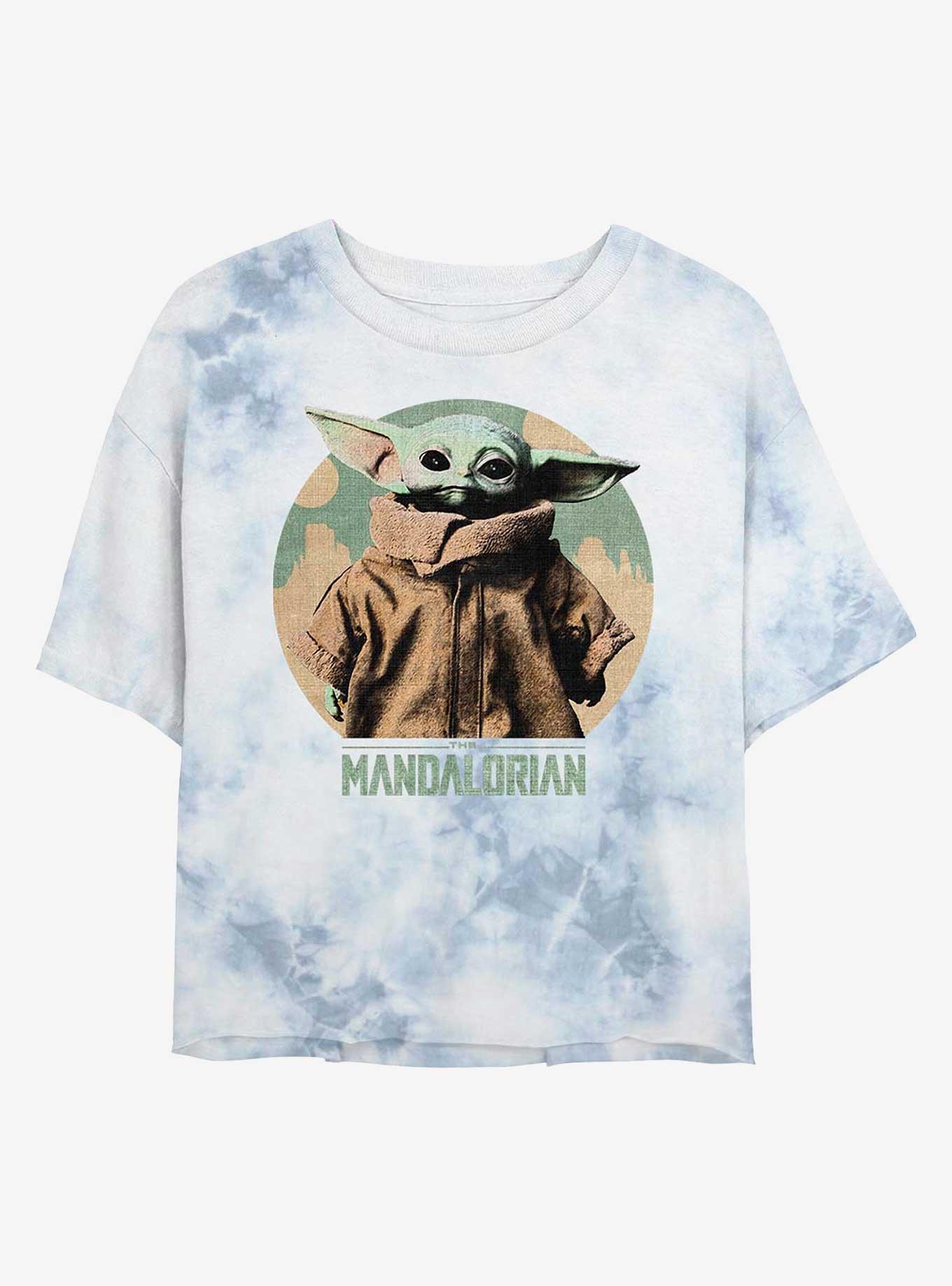 Star Wars The Mandalorian The Child Vintage Tie Dye Womens Crop T