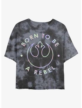 Star Wars Born To Be A Rebel Tie-Dye Womens Crop T-Shirt, , hi-res