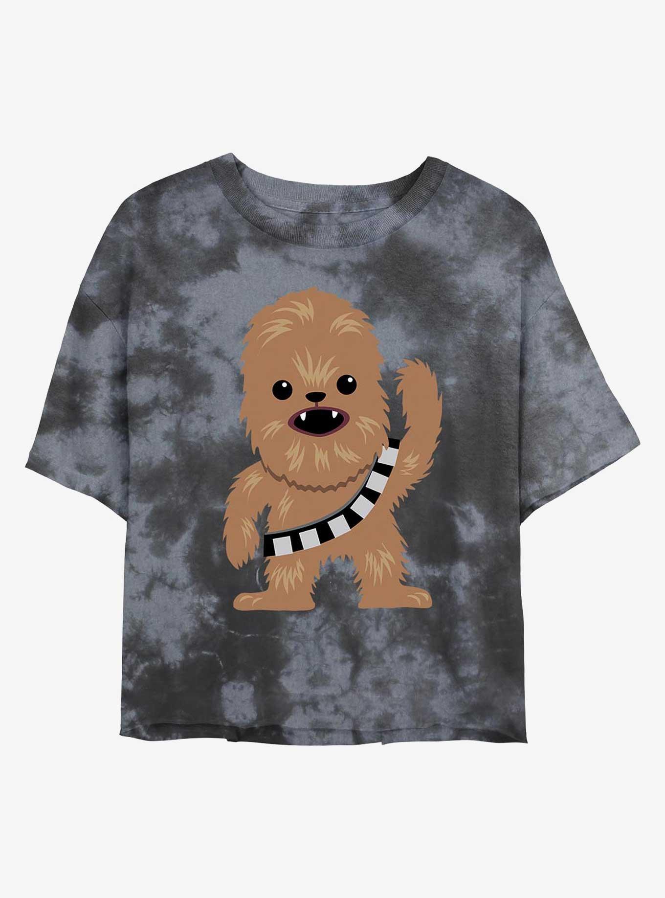 Star Wars Chewie Cartoon Tie-Dye Womens Crop T-Shirt, BLKCHAR, hi-res