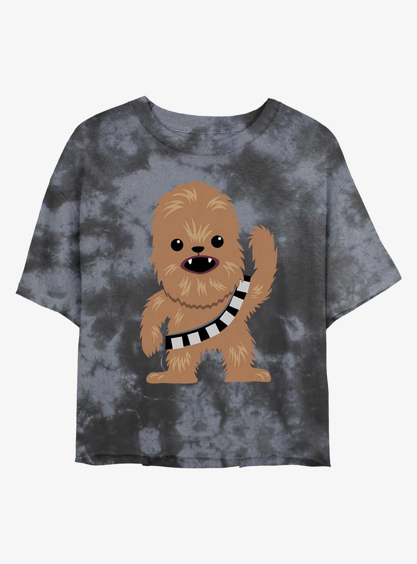 Star Wars Chewie Cartoon Tie-Dye Womens Crop T-Shirt, , hi-res