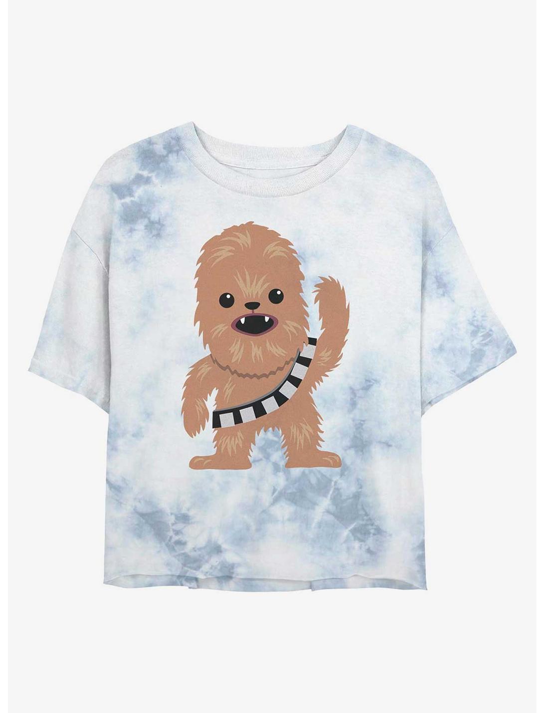 Star Wars Chewie Cartoon Tie-Dye Womens Crop T-Shirt, WHITEBLUE, hi-res