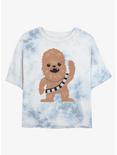 Star Wars Chewie Cartoon Tie-Dye Womens Crop T-Shirt, WHITEBLUE, hi-res