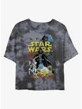 Star Wars Classic Print Tie-Dye Womens Crop T-Shirt, BLKCHAR, hi-res
