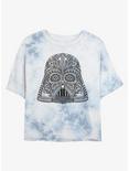 Star Wars Day Of Dead Vader Tie-Dye Womens Crop T-Shirt, WHITEBLUE, hi-res