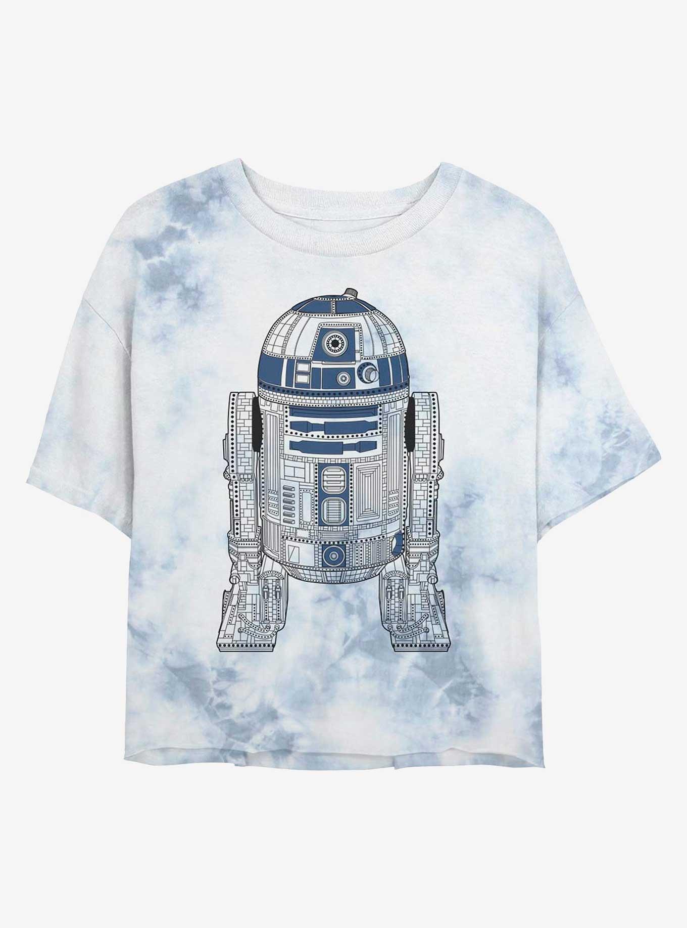 Star Wars Decorative R2D2 Tie-Dye Womens Crop T-Shirt, WHITEBLUE, hi-res