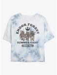 Star Wars Endor Forest Summer Camp Tie-Dye Womens Crop T-Shirt, WHITEBLUE, hi-res