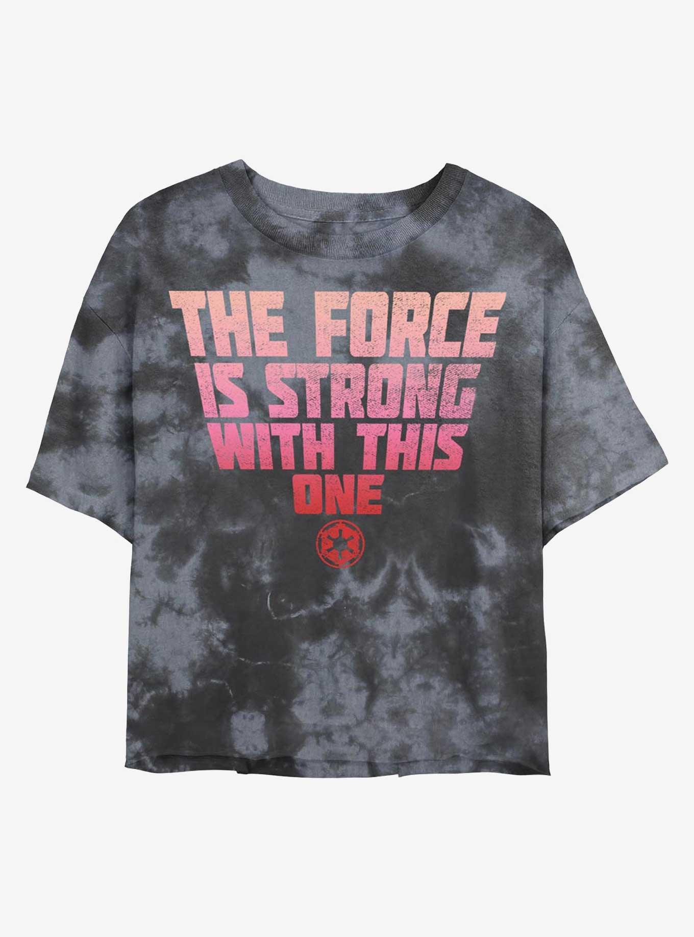 Star Wars The Force Is Strong With This One Tie-Dye Womens Crop T-Shirt, BLKCHAR, hi-res view 1
