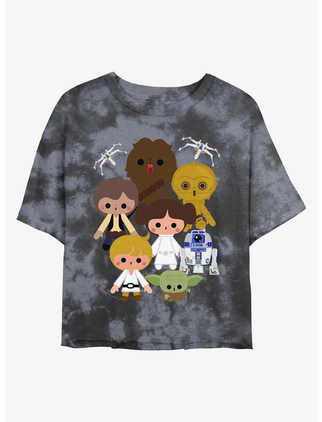 Star Wars Heroes Kawaii Tie-Dye Womens Crop T-Shirt, BLKCHAR, hi-res